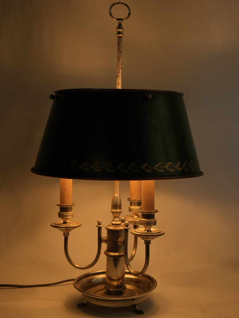 Elegant tole shade three-light lamp