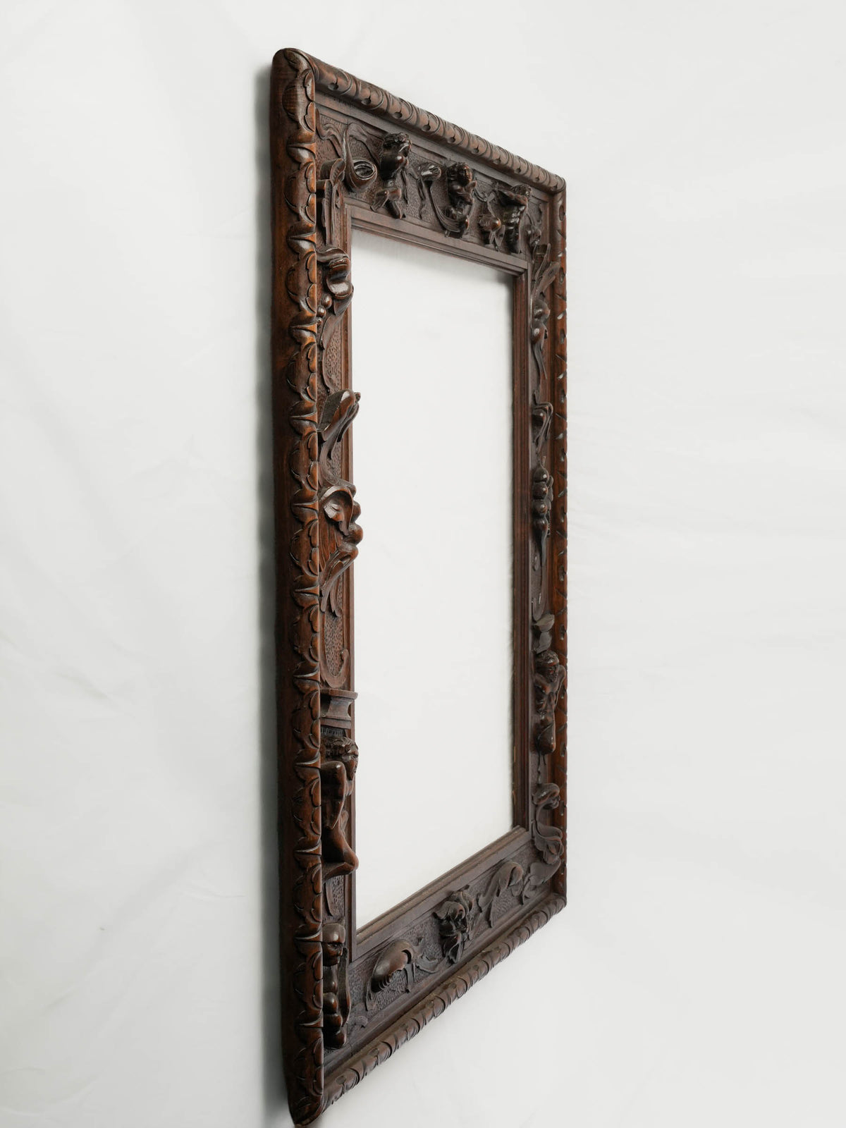 Large Antique French Carved Oak Renaissance Revival Frame - 38½" x  32¾"