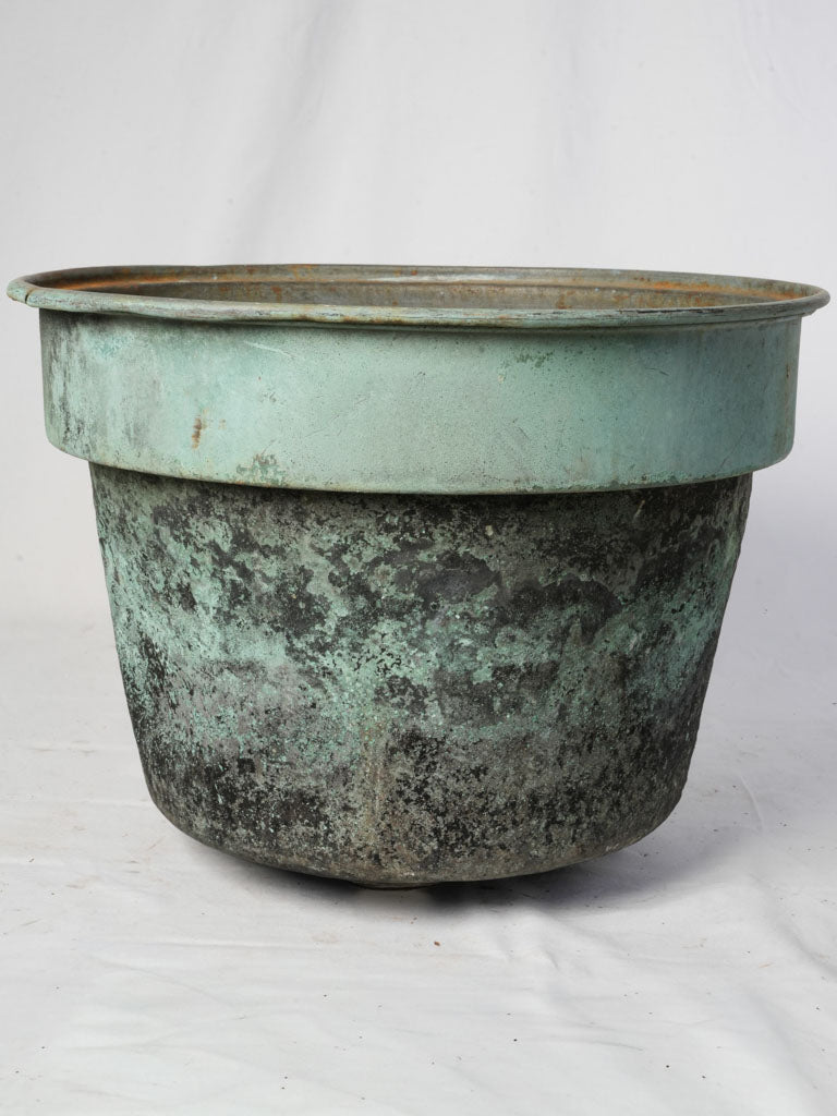 Very Large Patinated Copper Jardinière From a Salvaged Industrial Vessel - 19¼"