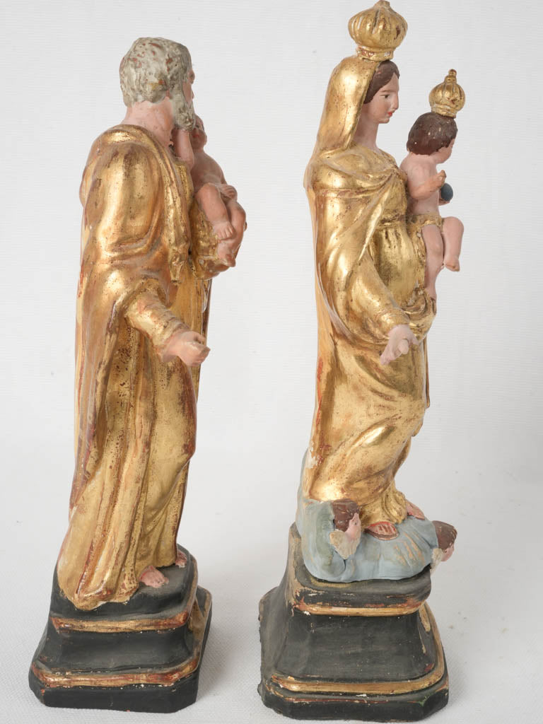 Rare gilded Santibelli religious figurines