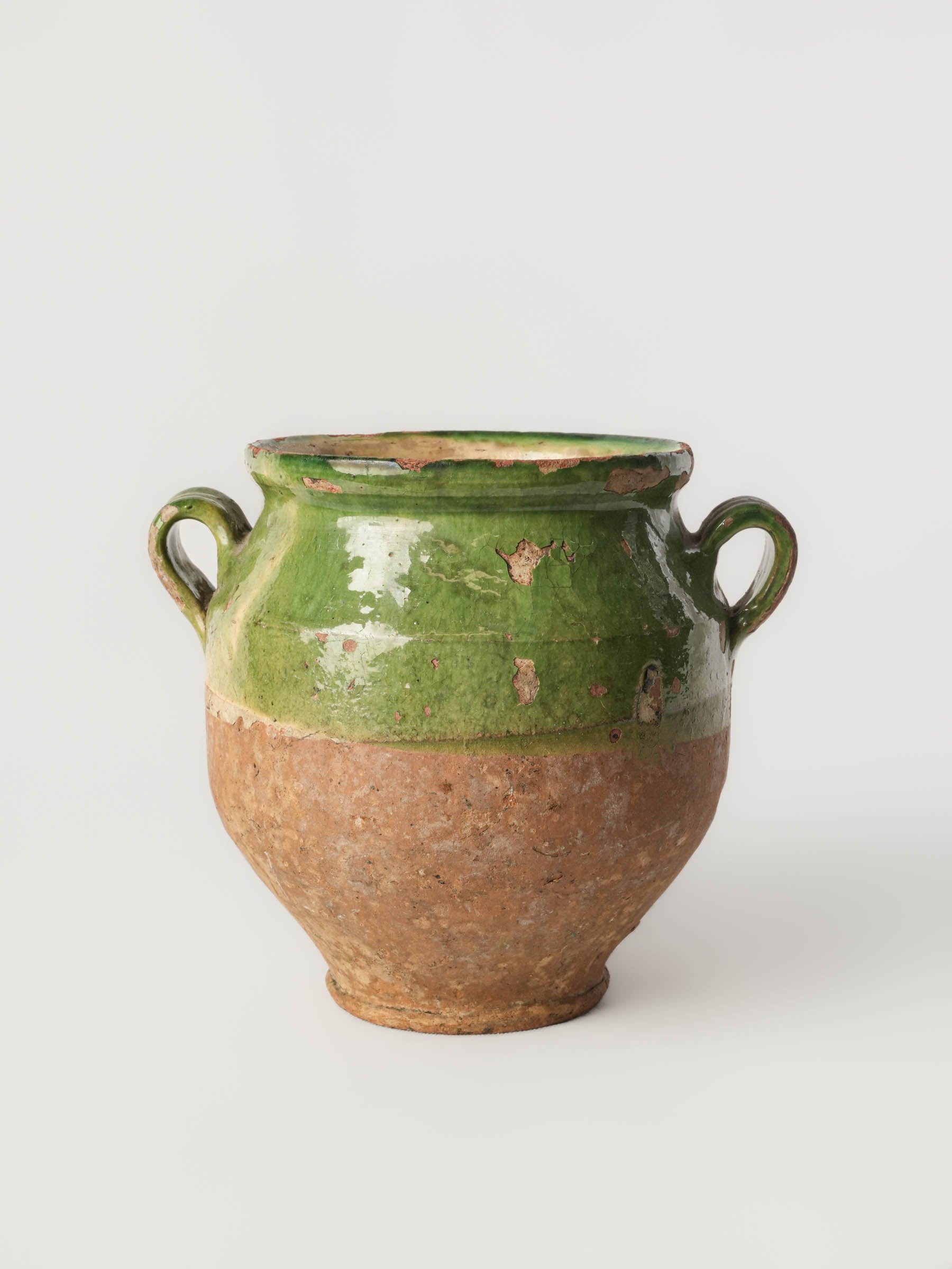 Antique French green-glazed pottery  