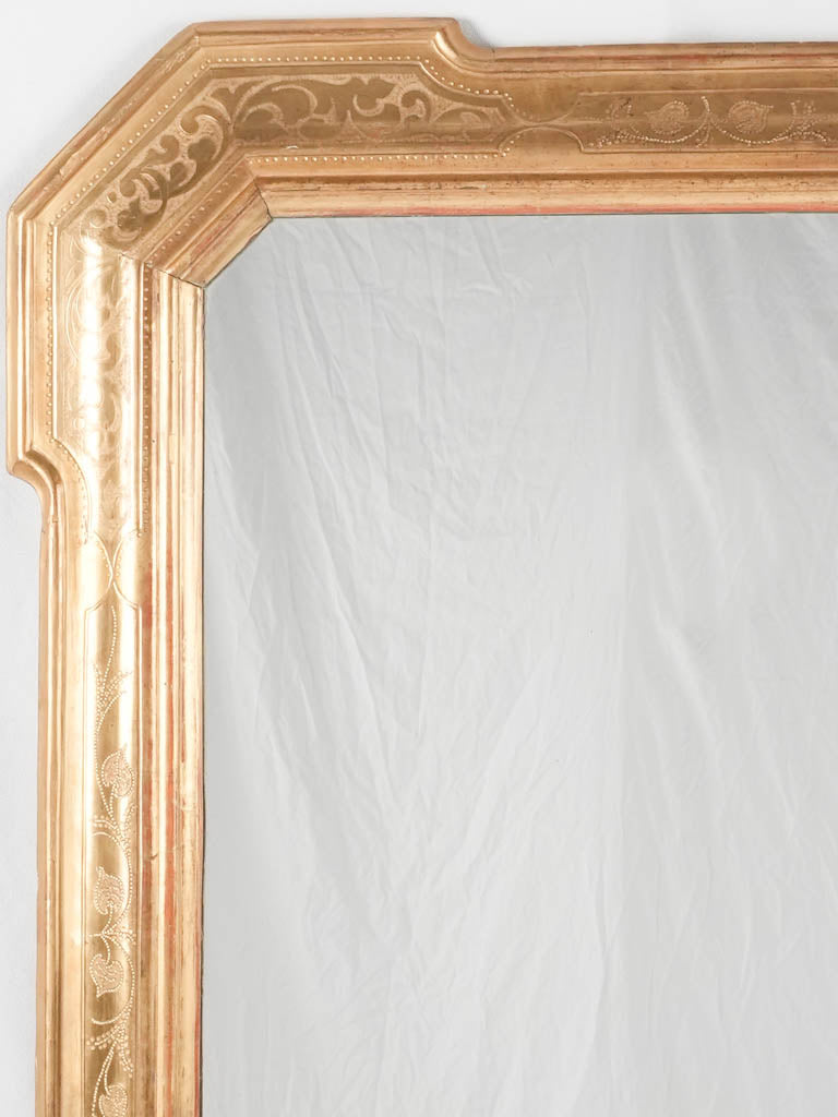 Large gilded mirror w/ chamfered corners - 19th century - 50¾" x 39¾"
