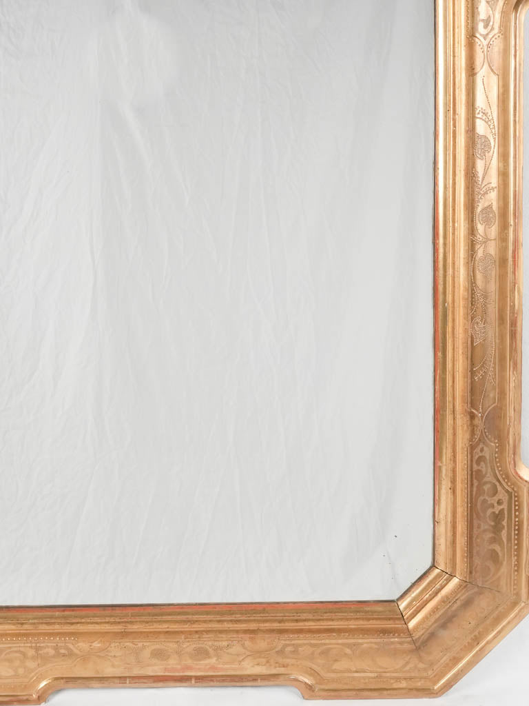 Large gilded mirror w/ chamfered corners - 19th century - 50¾" x 39¾"
