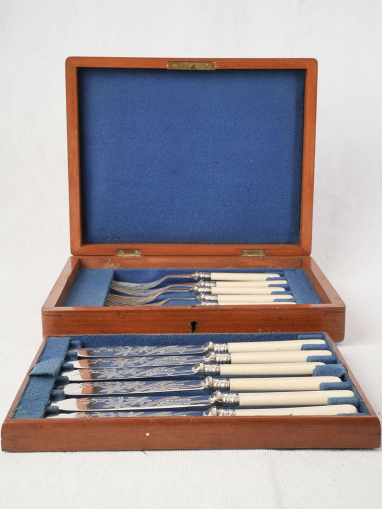 Vintage cream-handled fish cutlery