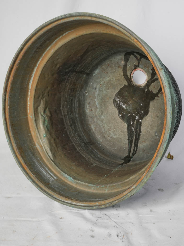 Very Large Patinated Copper Jardinière From a Salvaged Industrial Vessel - 19¼"