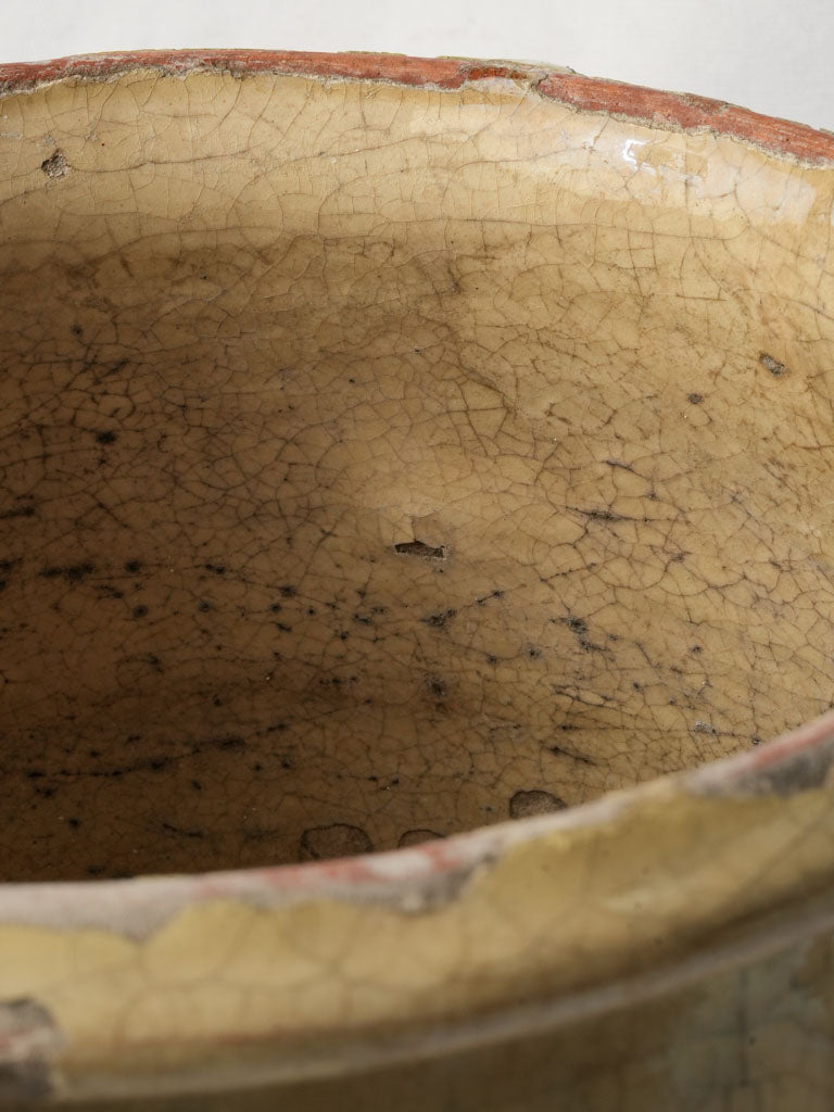 Decorative rustic earthen confit pot  