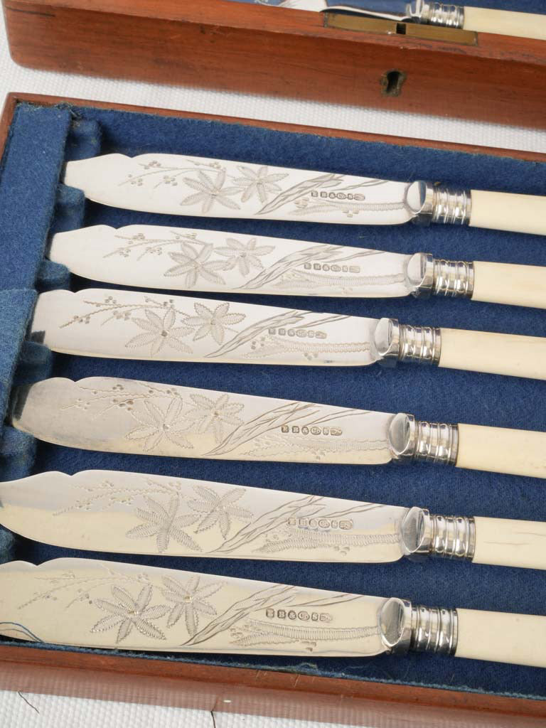 Beautifully patinaed silver-plated handles