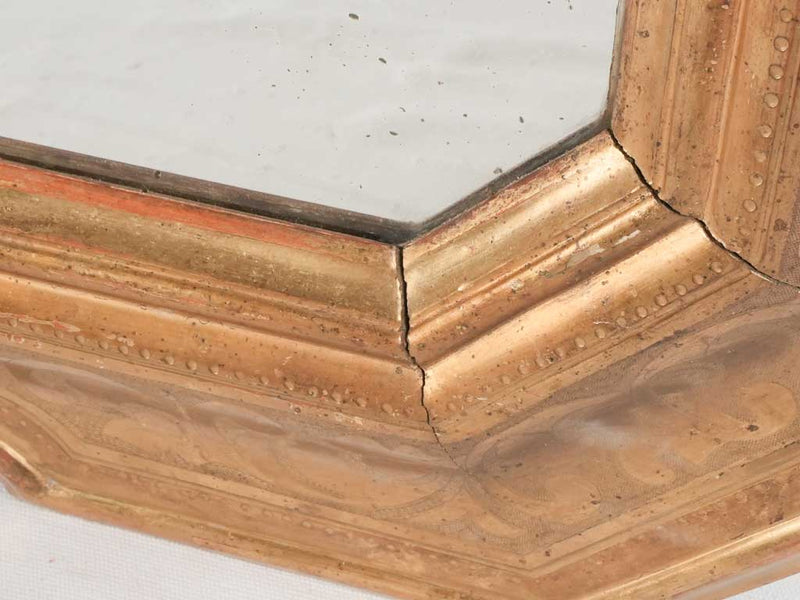 Large gilded mirror w/ chamfered corners - 19th century - 50¾" x 39¾"