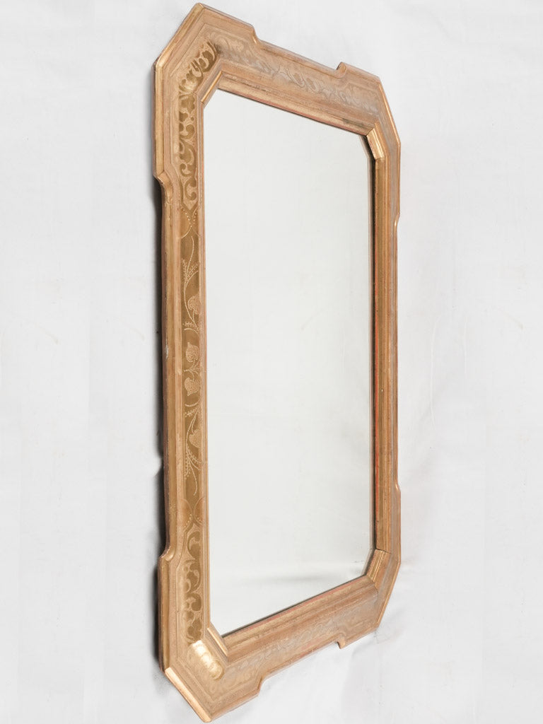 Large gilded mirror w/ chamfered corners - 19th century - 50¾" x 39¾"