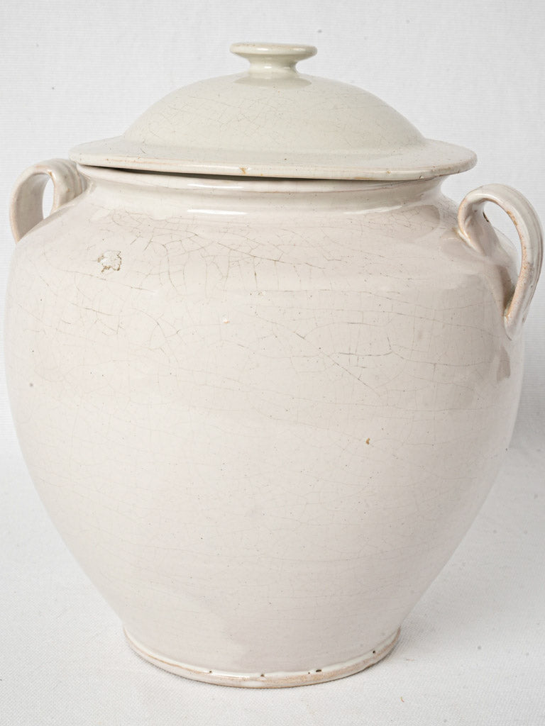 Rare antique French white confit pot