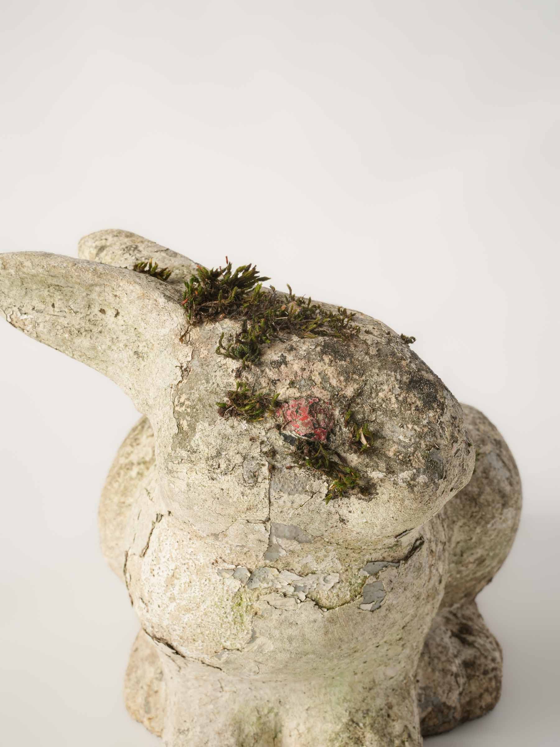 Naturally aged ceramic rabbit piece  