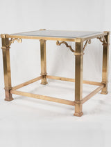 Vintage side table - brass & glass 27½" x 23¾"