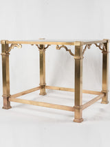 Vintage side table - brass & glass 27½" x 23¾"