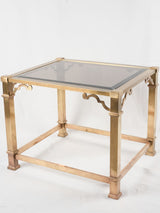 Vintage side table - brass & glass 27½" x 23¾"