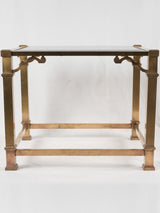 Vintage side table - brass & glass 27½" x 23¾"