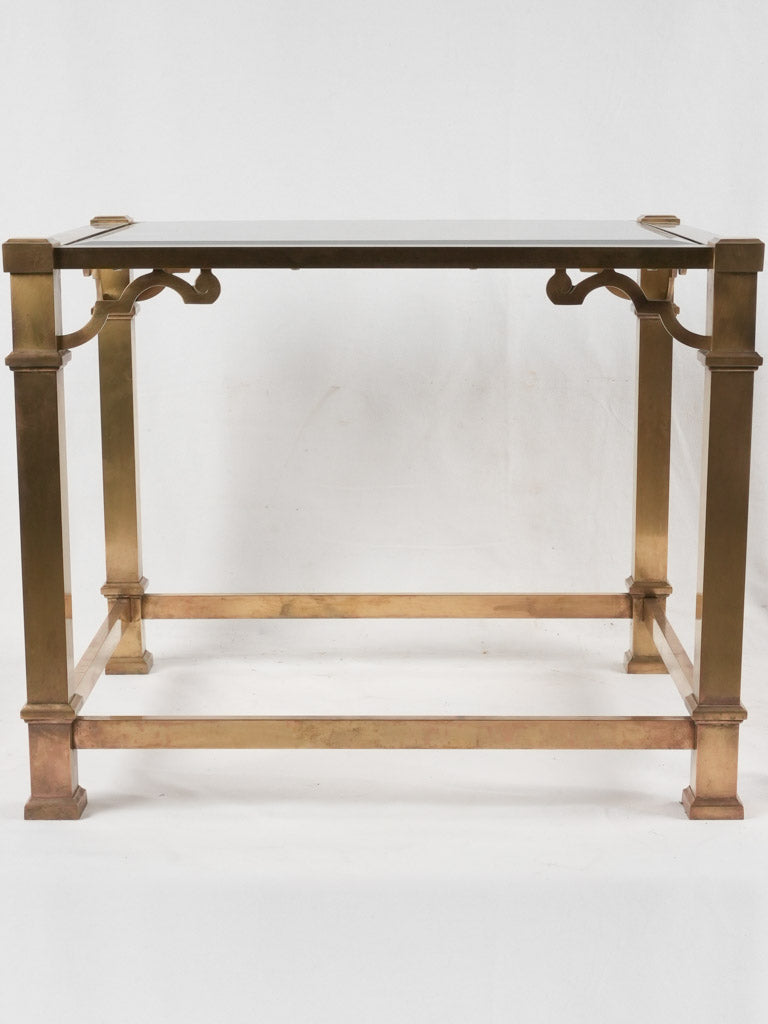 Vintage side table - brass & glass 27½" x 23¾"