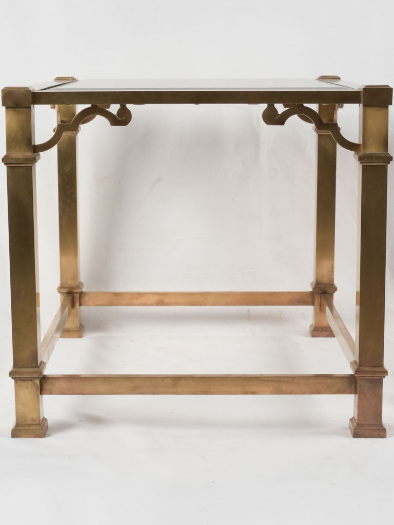 Vintage side table - brass & glass 27½" x 23¾"