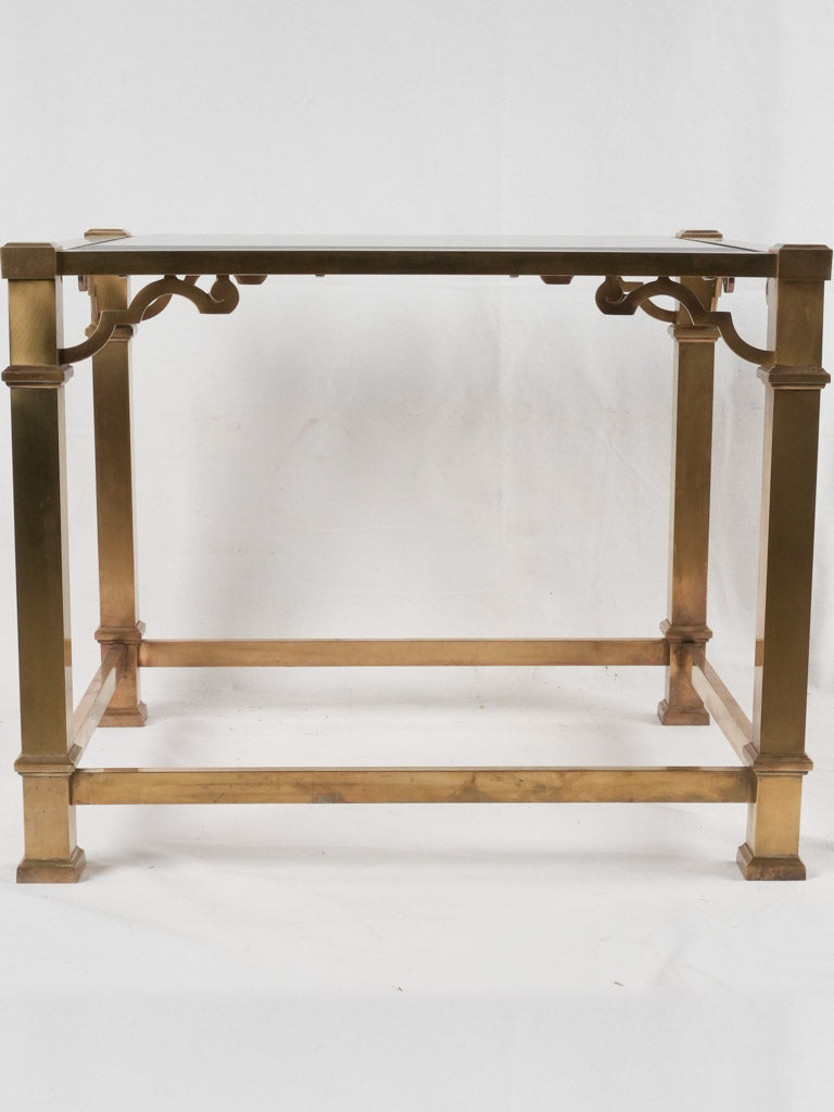 Vintage side table - brass & glass 27½" x 23¾"