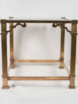 Vintage side table - brass & glass 27½" x 23¾"