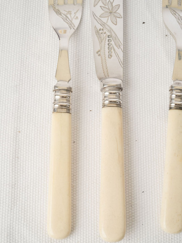 Exquisite 1900s fish cutlery