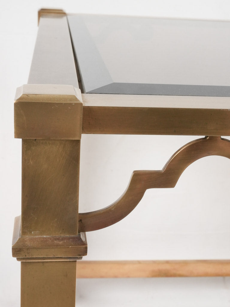 Vintage side table - brass & glass 27½" x 23¾"