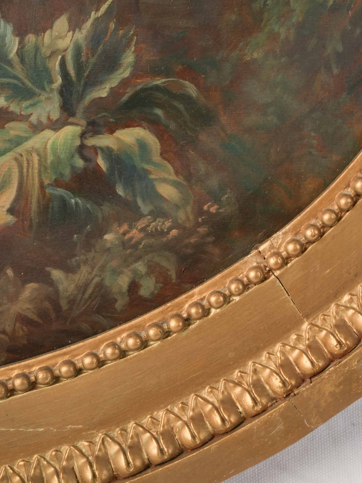 Romantic Pair of Early 20th-Century French Oval Oils w/ Scènes Galantes - 27½" x 35½"