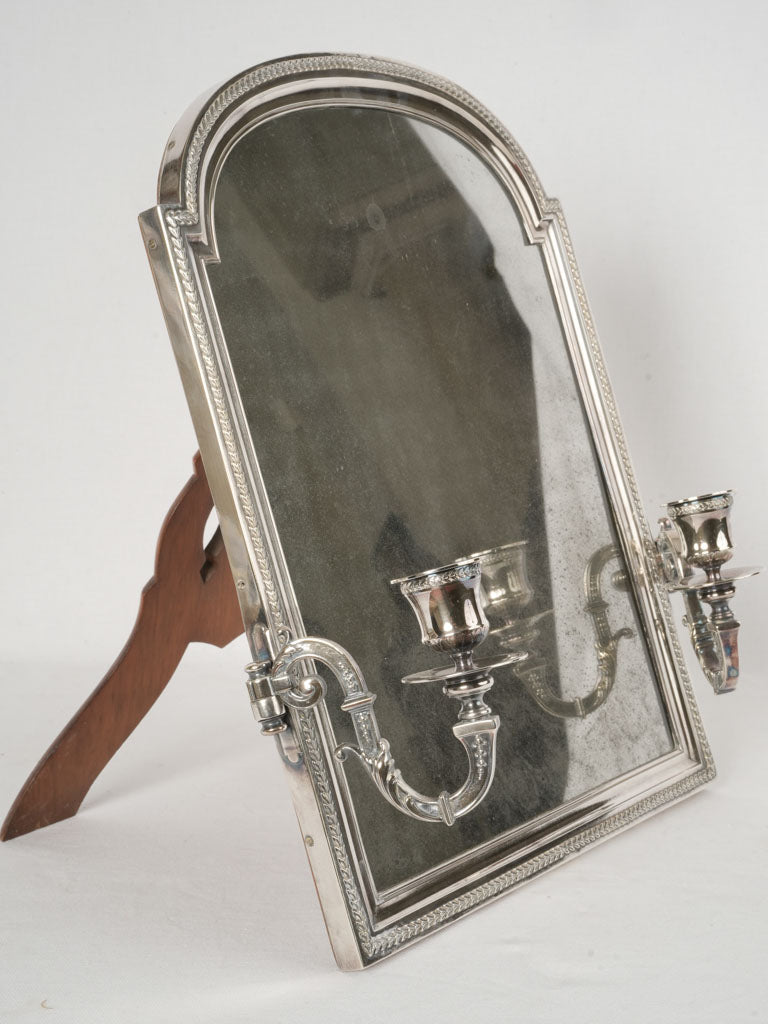 Classic English silver candelabra vanity mirror