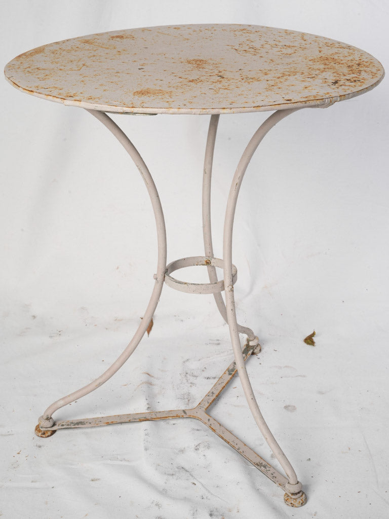 Low French Wrought Iron Guéridon w/ Soft Pink Patina Late 19th–Early 20th Century - 25½"