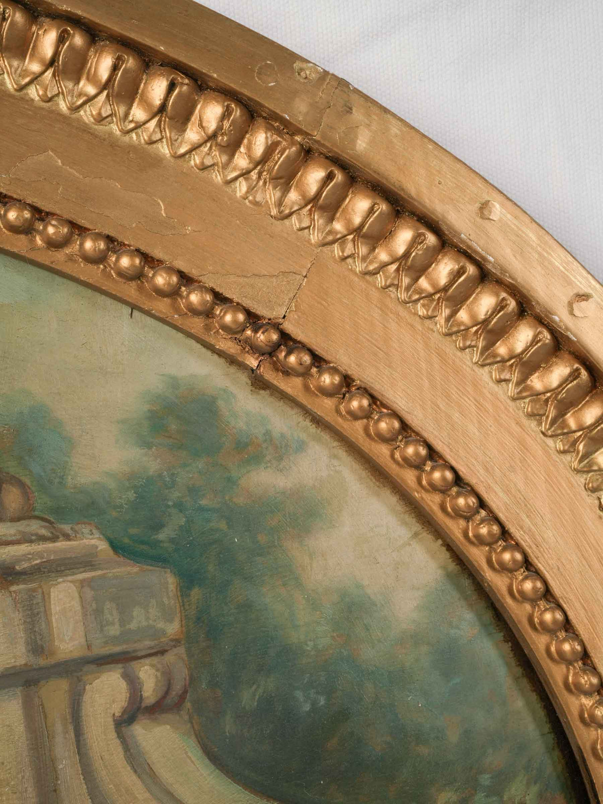 Romantic Pair of Early 20th-Century French Oval Oils w/ Scènes Galantes - 27½" x 35½"