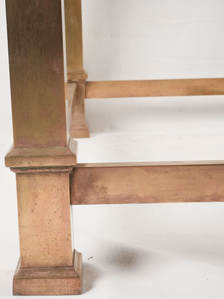 Vintage side table - brass & glass 27½" x 23¾"
