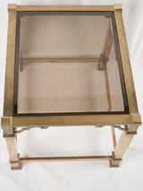 Vintage side table - brass & glass 27½" x 23¾"