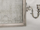 Unique English silver frame candelabra mirror