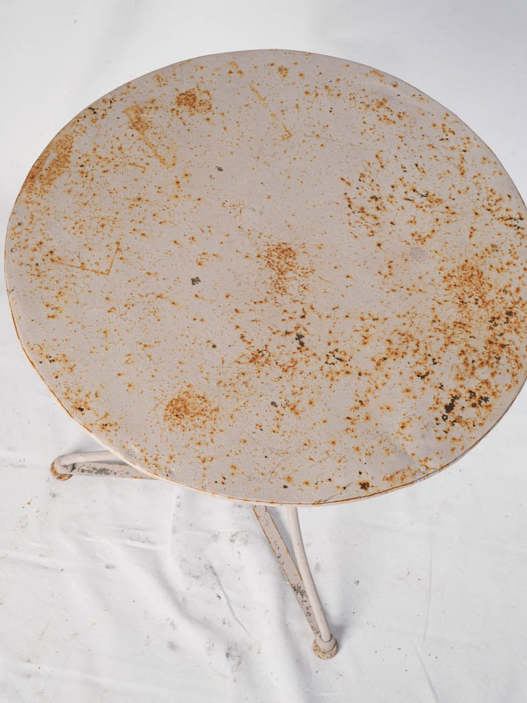 Low French Wrought Iron Guéridon w/ Soft Pink Patina Late 19th–Early 20th Century - 25½"