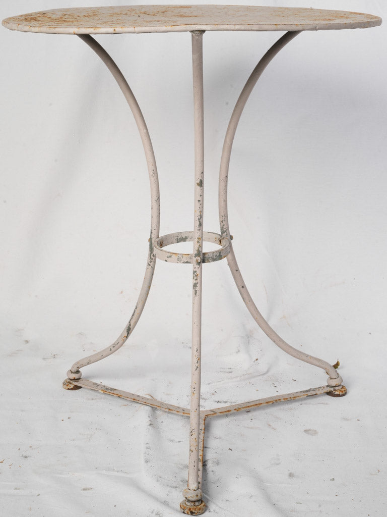 Low French Wrought Iron Guéridon w/ Soft Pink Patina Late 19th–Early 20th Century - 25½"
