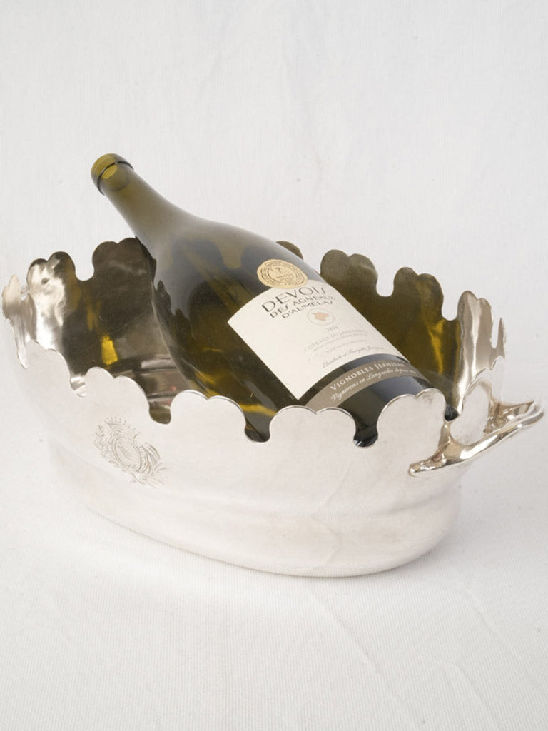Vintage engraved armorial wine cooler
