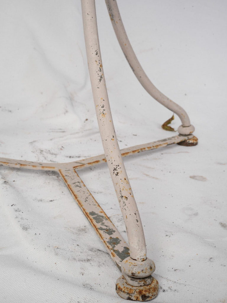 Low French Wrought Iron Guéridon w/ Soft Pink Patina Late 19th–Early 20th Century - 25½"