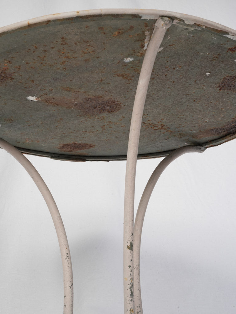Low French Wrought Iron Guéridon w/ Soft Pink Patina Late 19th–Early 20th Century - 25½"