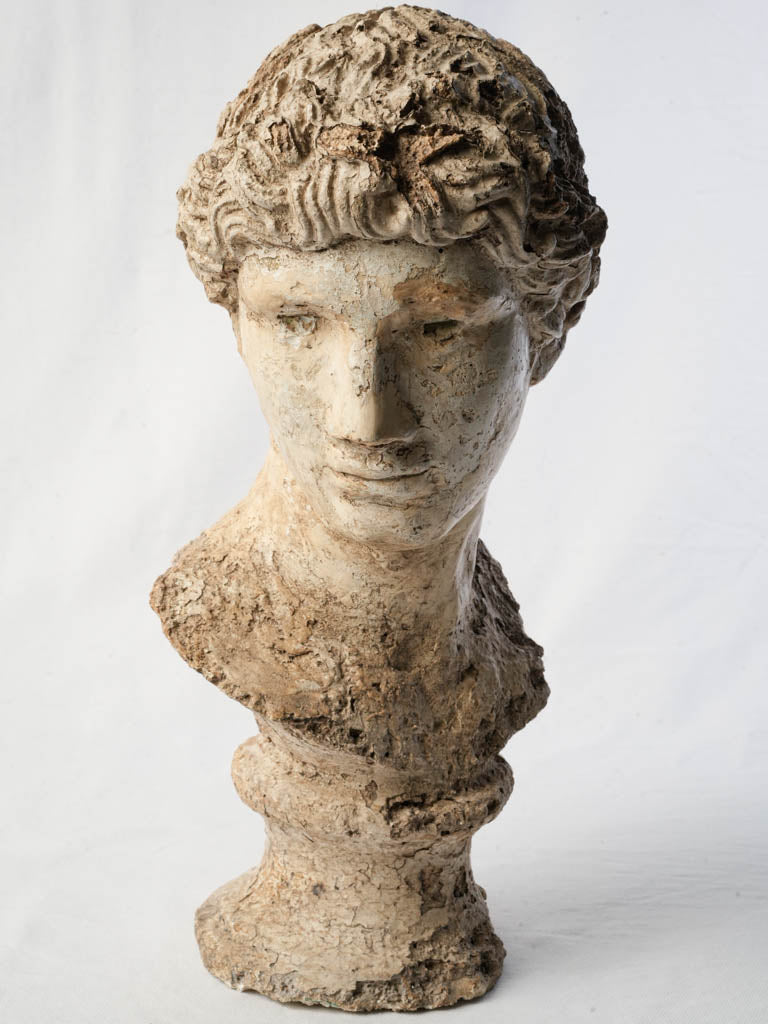 Aged patina decorative head.