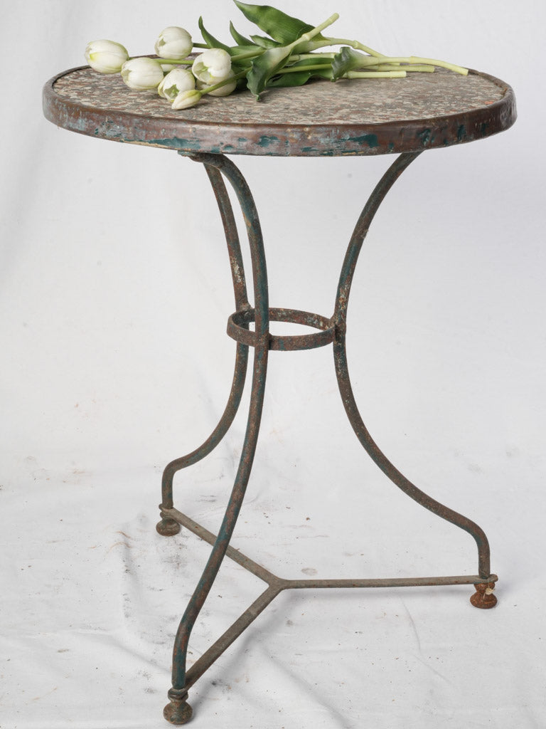 Early 20th Century French Bistro Table w/ Granito Top - 28¼"
