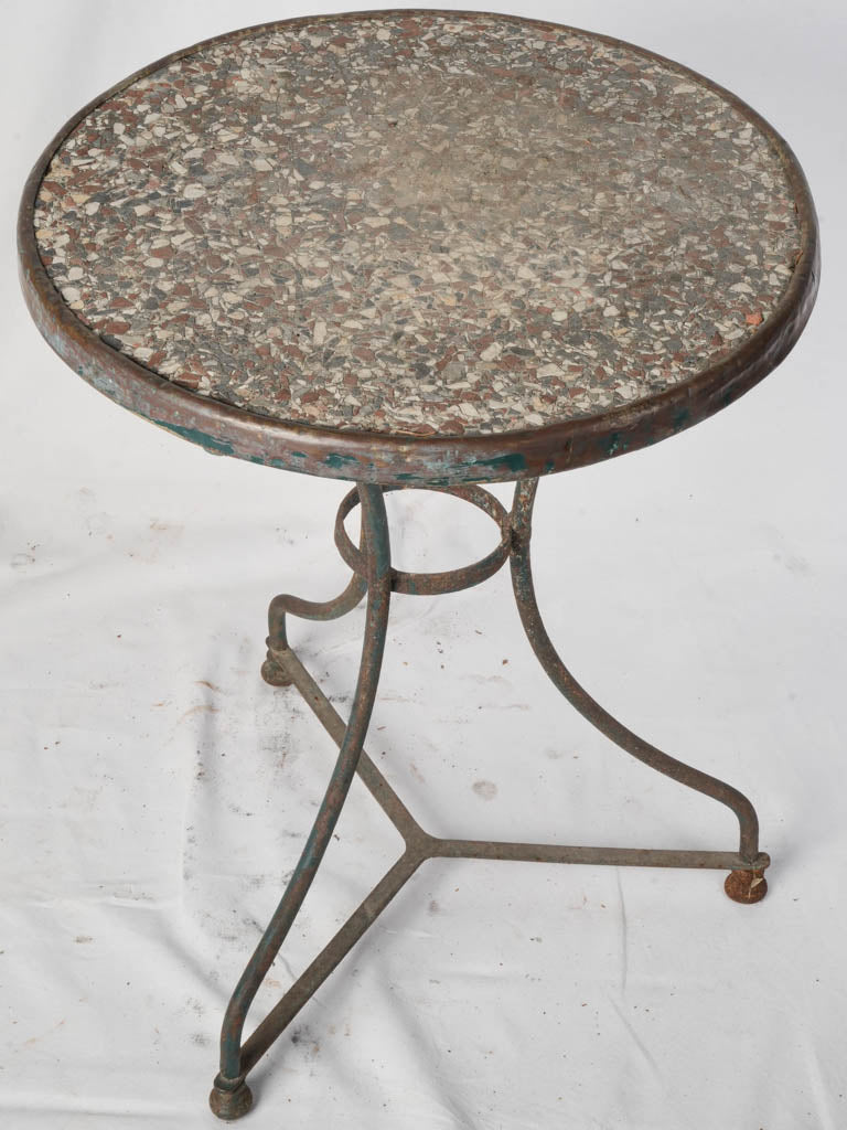 Early 20th Century French Bistro Table w/ Granito Top - 28¼"