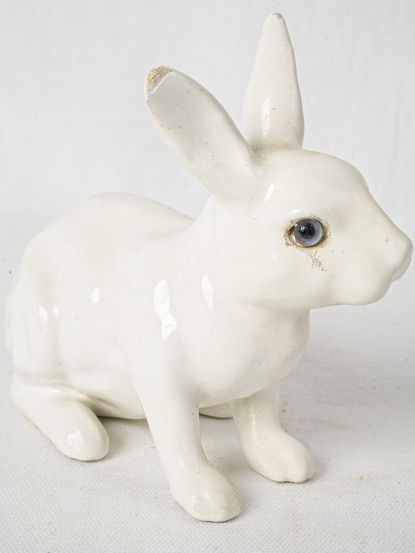 19th-century small terracotta bunny - Mesnil de Bavent, Normandy 6"
