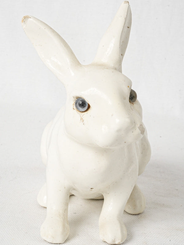 19th-century small terracotta bunny - Mesnil de Bavent, Normandy 6"