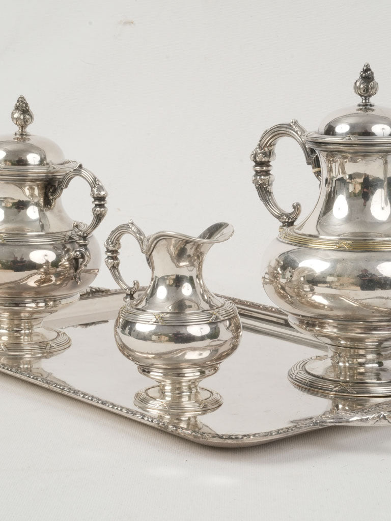 French Louis XVI style silverplate coffee set