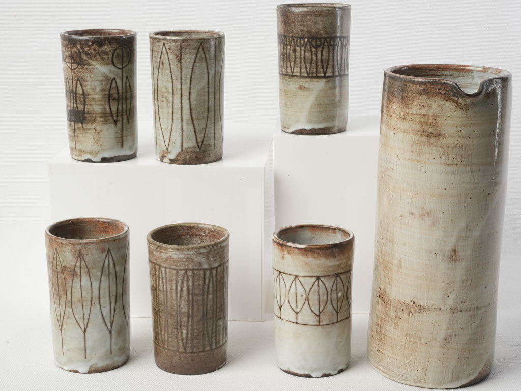 Nature-inspired ceramic pitcher set  