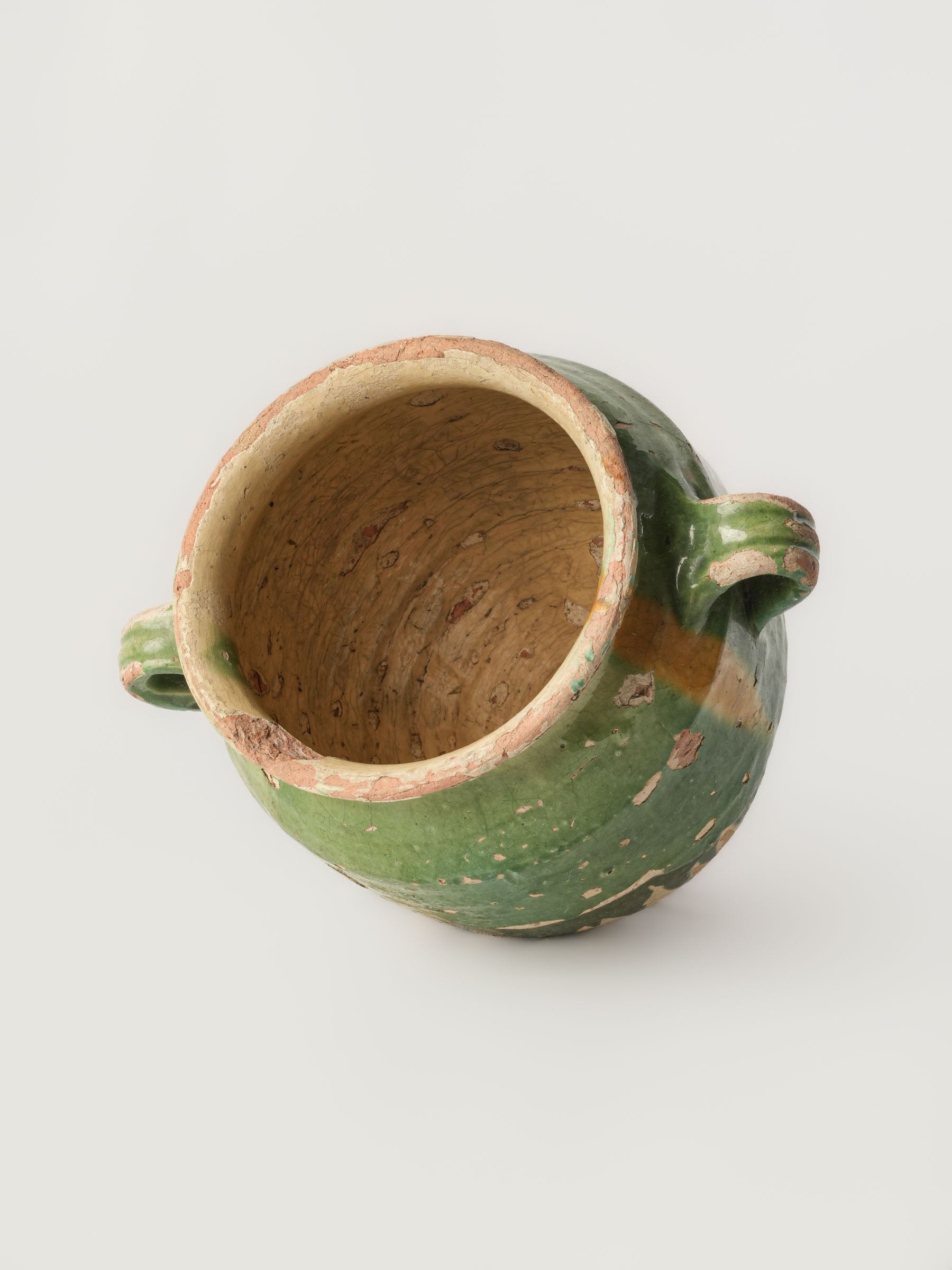 Ornate painterly finish earthenware pot  