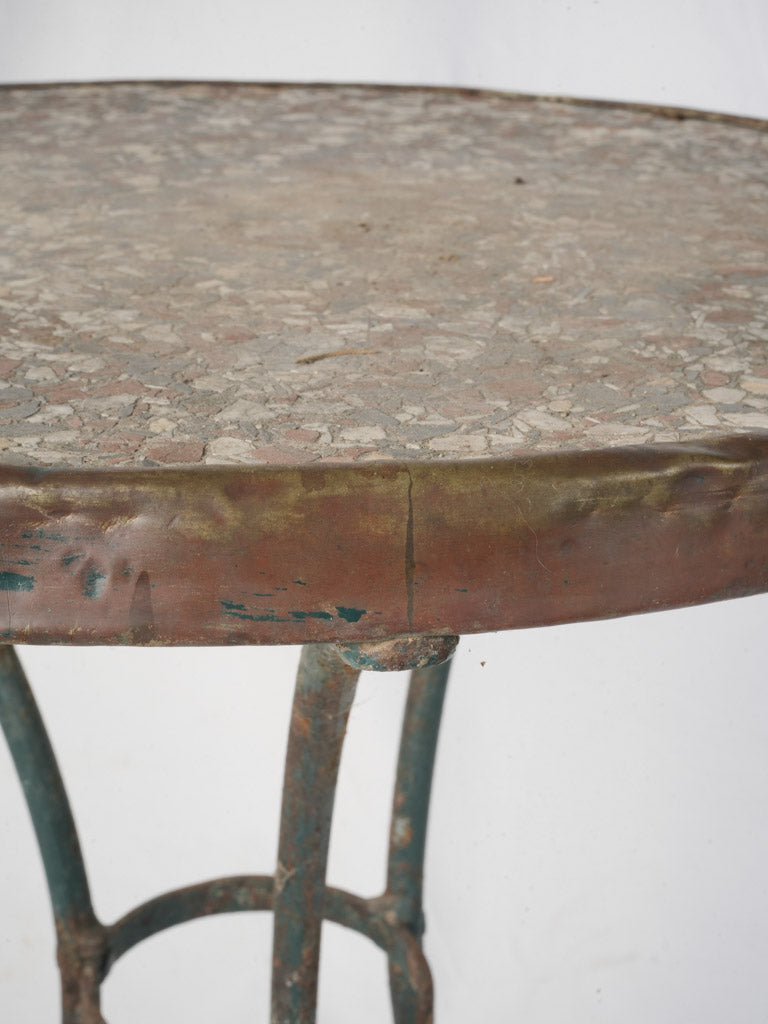 Early 20th Century French Bistro Table w/ Granito Top - 28¼"