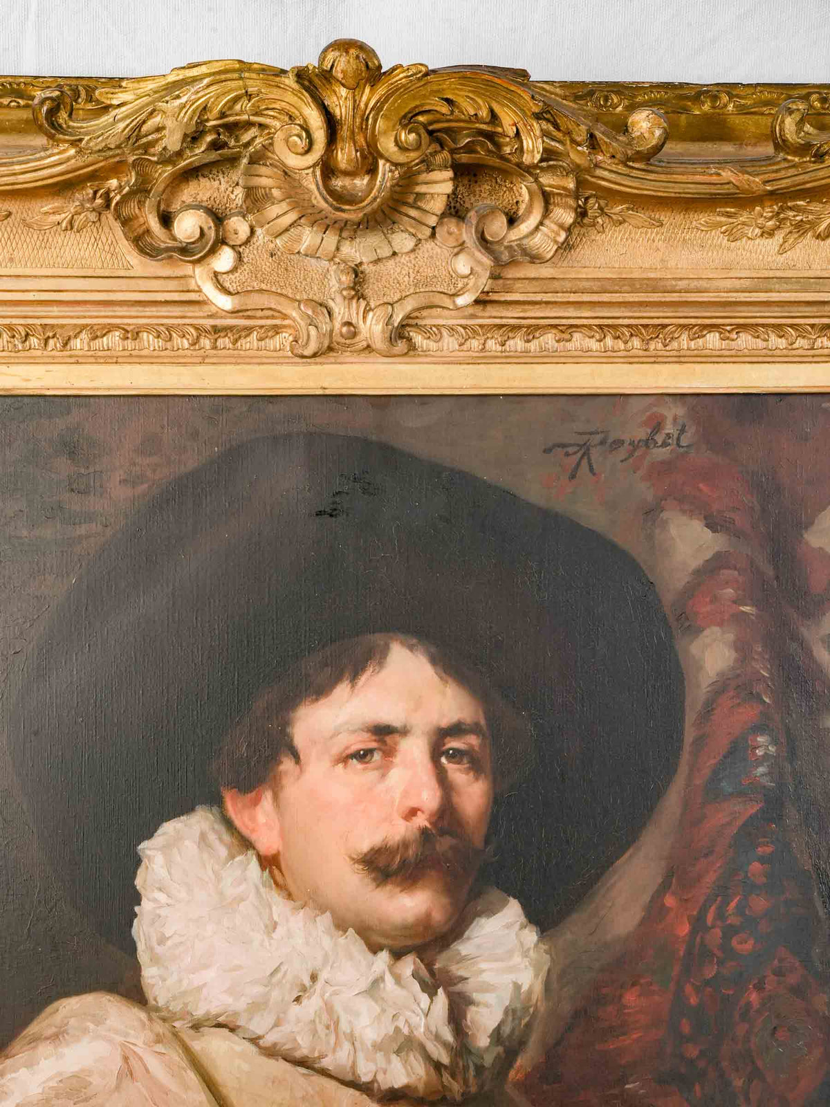 Important Late 19th-Century Portrait of a Musketeer, Signed Roybet - 41¾" x 37½"
