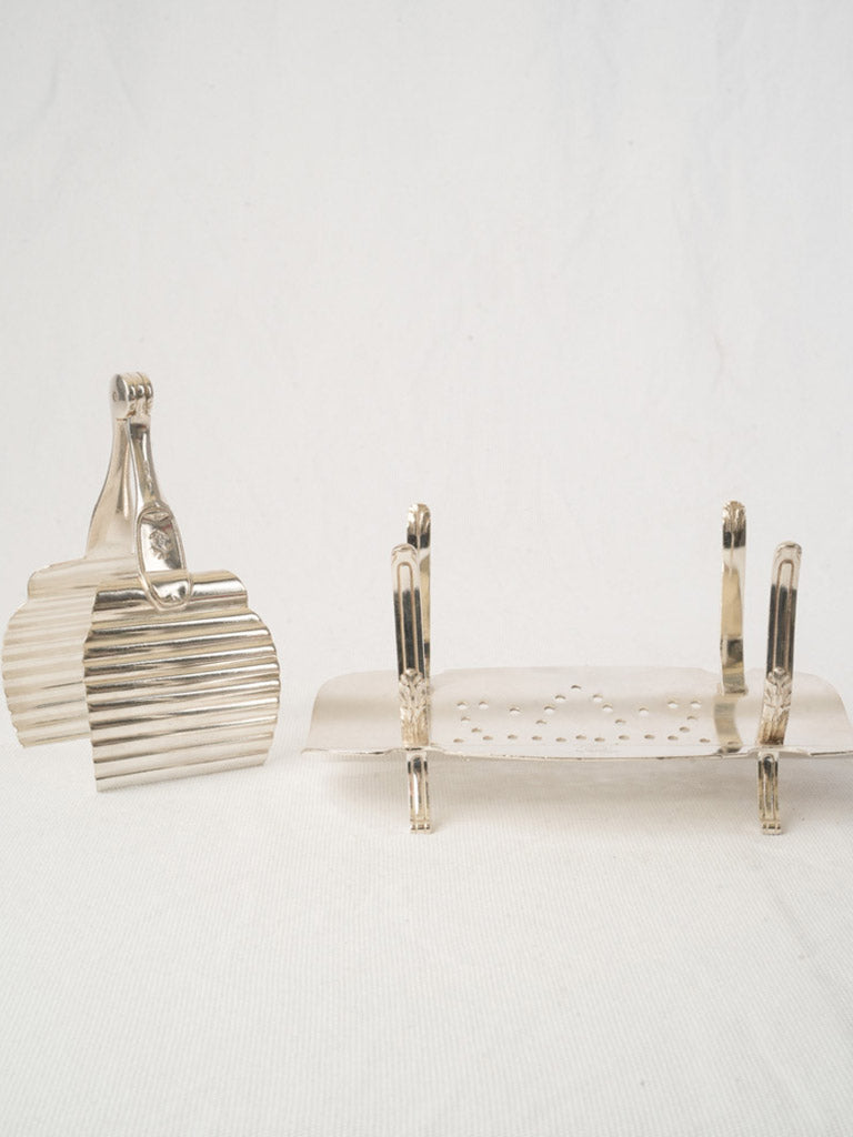 Art Deco Christofle Silver-Plated Asparagus Service from an Ocean Liner - 8¼"