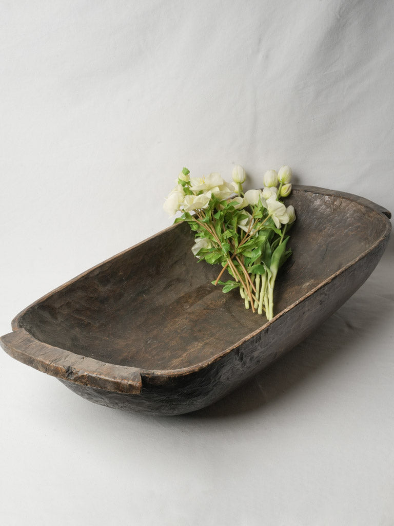 Handcrafted folk art wooden basin  