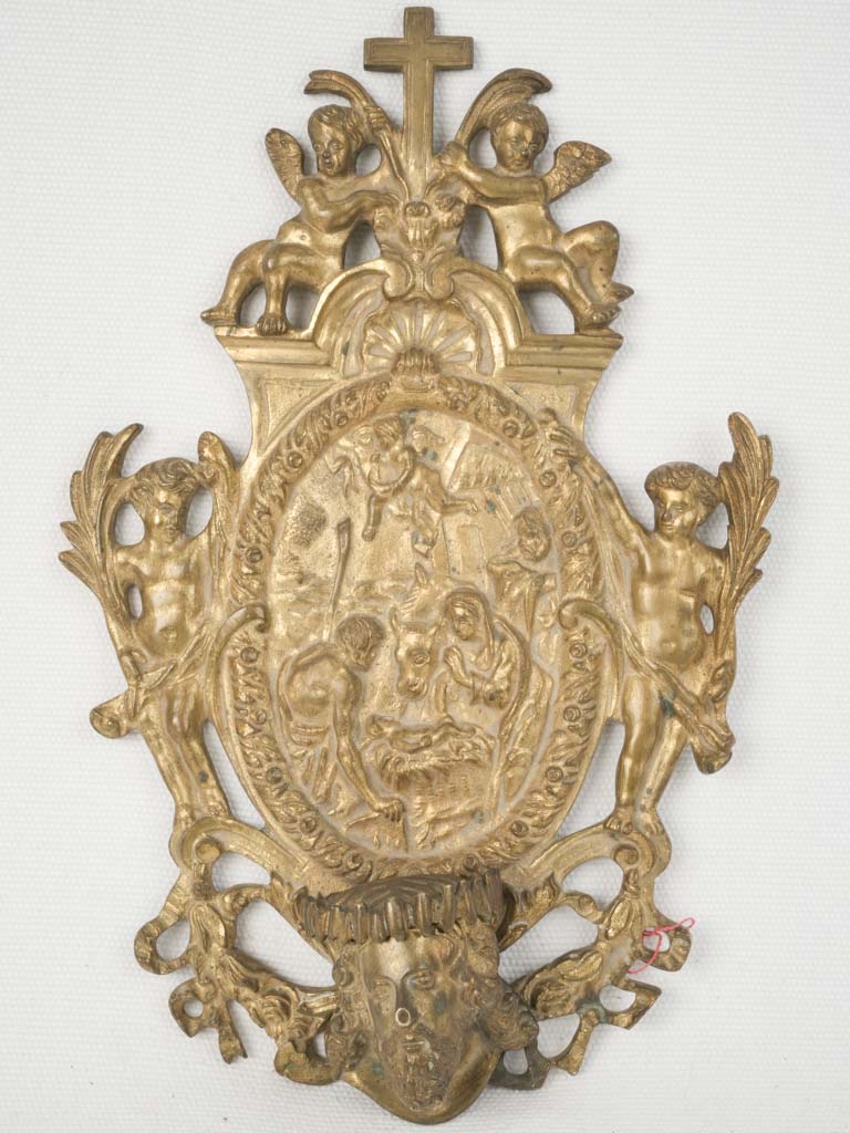 Antique, Bronze Bénitier